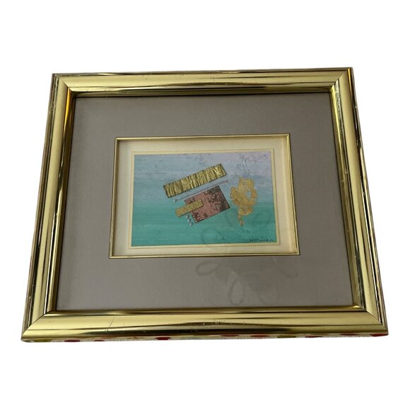 Merri Pattinian Original Mixed-Media Collage *Teal Charisma* - Picture 2 of 9